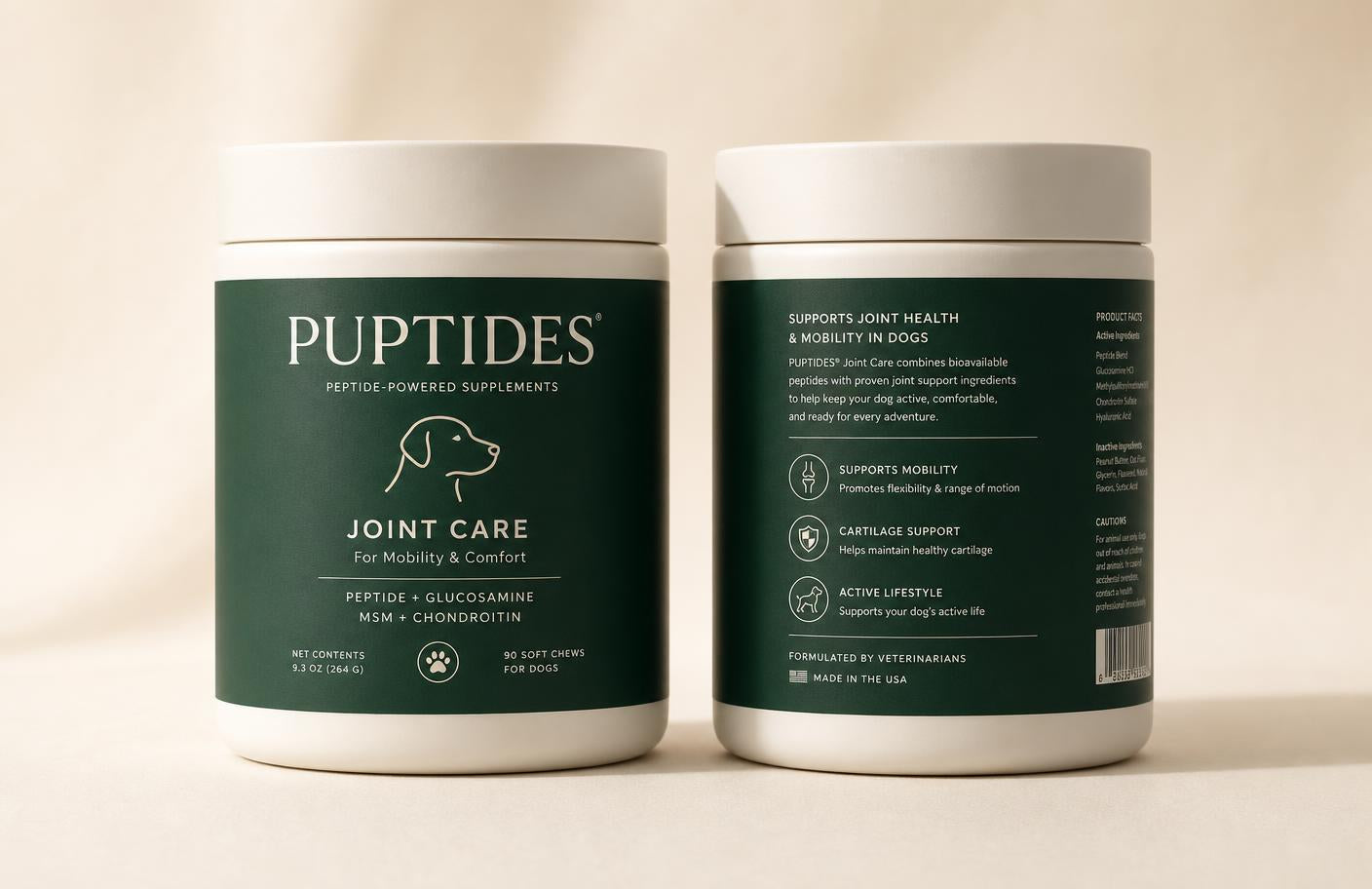 Puptides Duo bundle of two peptide powder jars