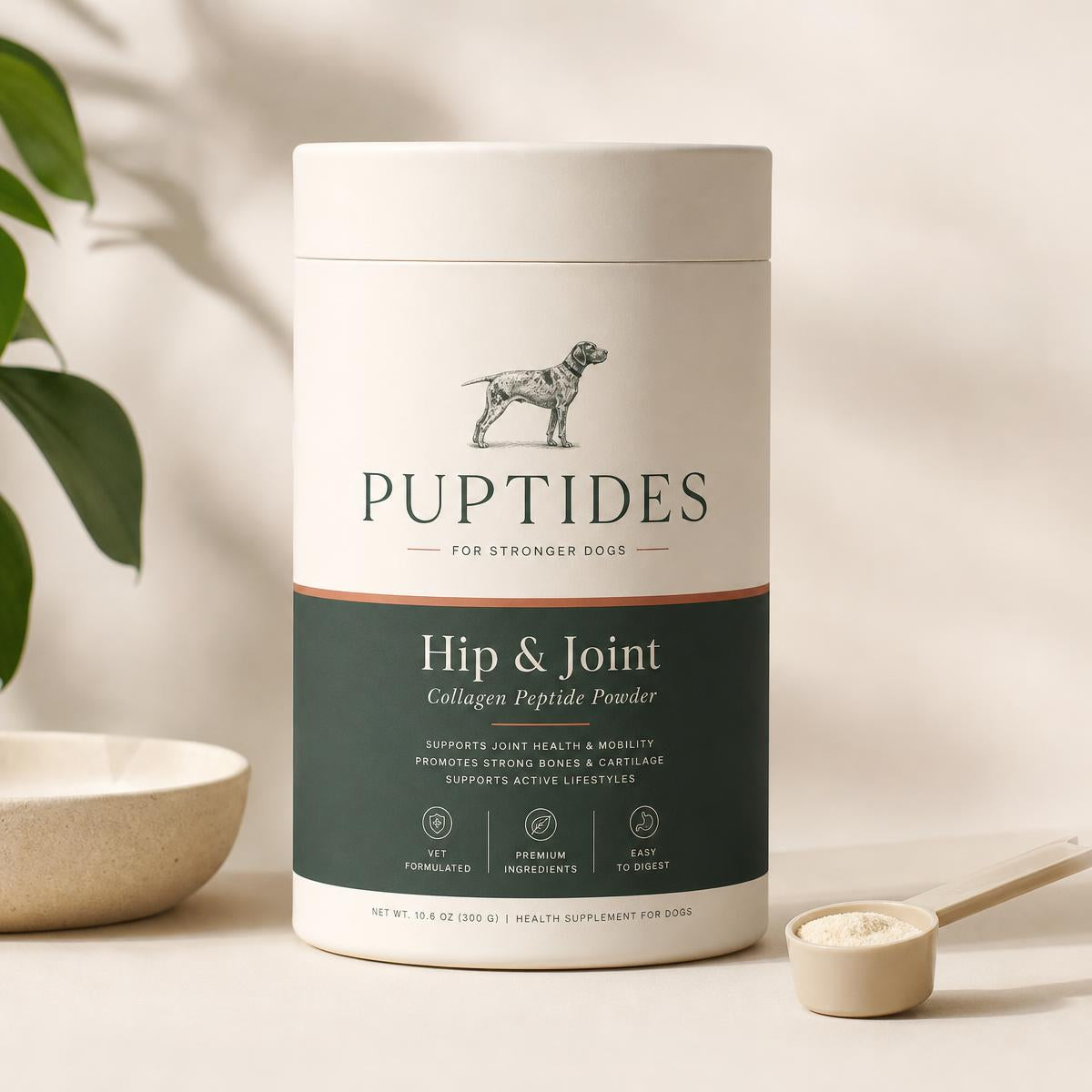 Puptides Hip & Joint collagen peptide powder jar